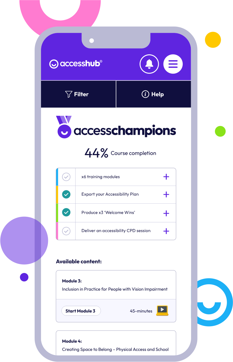 AccessHub scoring dashboard displayed on a mobile phone screen