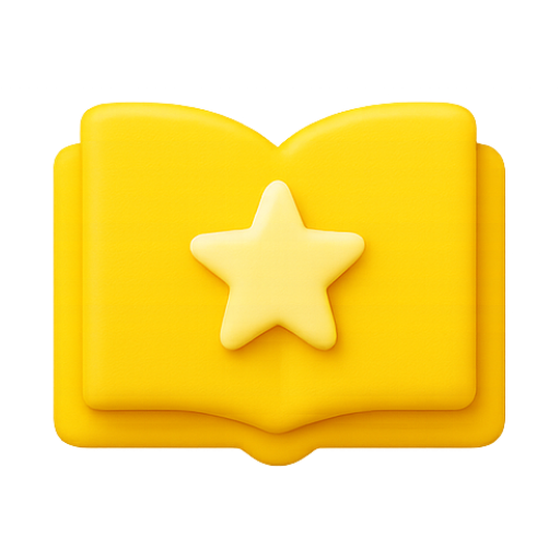 Icon of a Yellow book with a star inside symbolising the curriculum