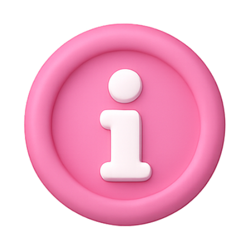 Pink ‘Information’ icon symbolising information and communication within schools