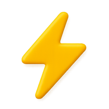 Icon of a yellow lightning bolt symbolising the speed and on-demand nature of our service