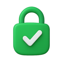 Green lock with a tick symbolising the security of each school’s data AccessHub logo
