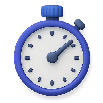 Icon of a blue stopwatch symbolising the time AccessHub save your team on admin
